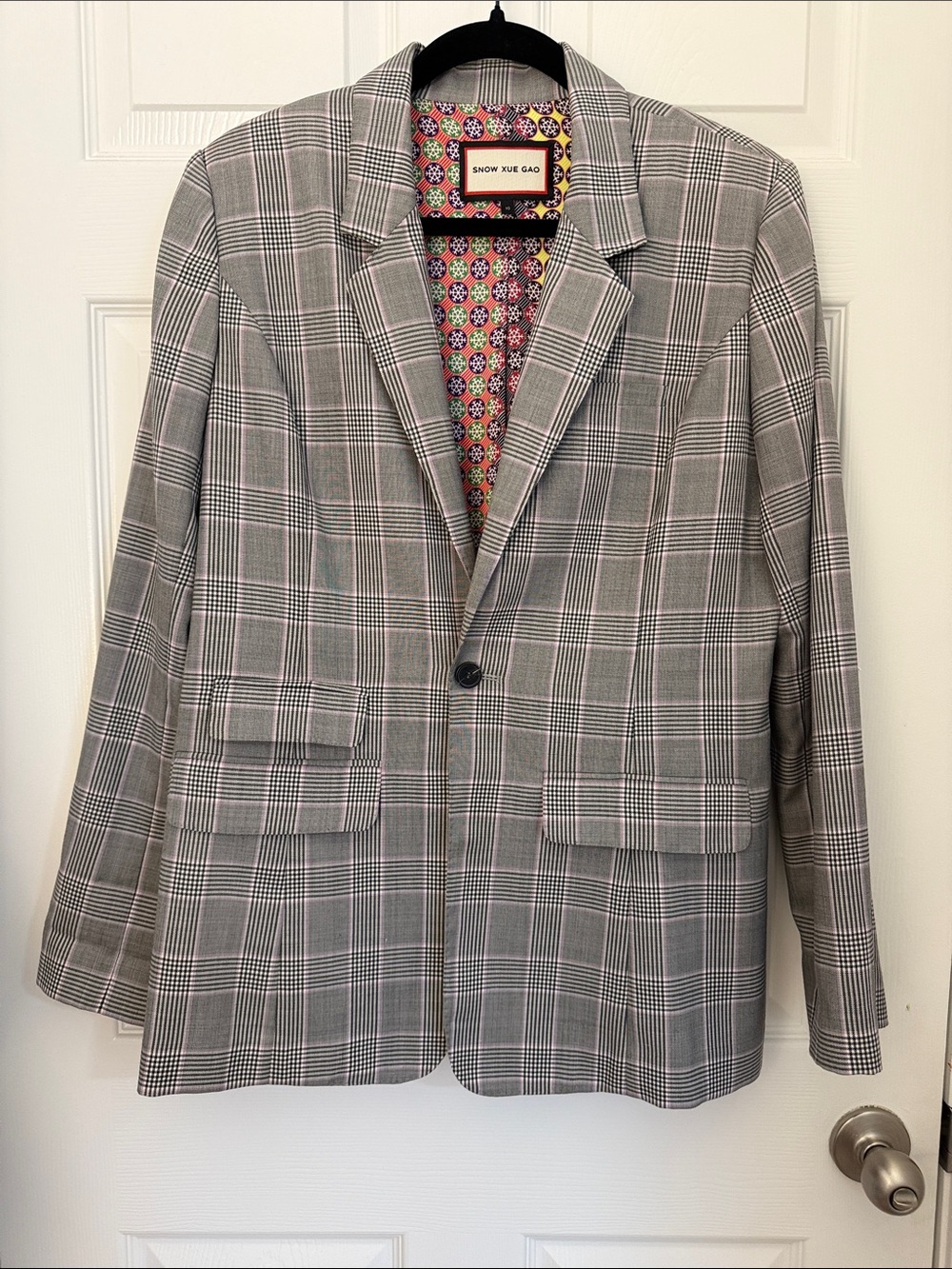[new inventory] SNOW XUE GAO WOOL PLAID BLAZER EUC